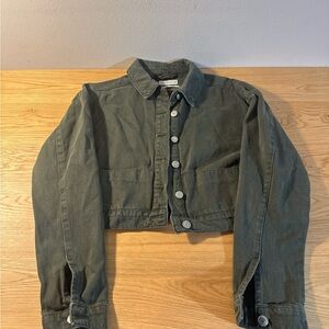 Urban Outfitters Olive Green Cropped Jacket
